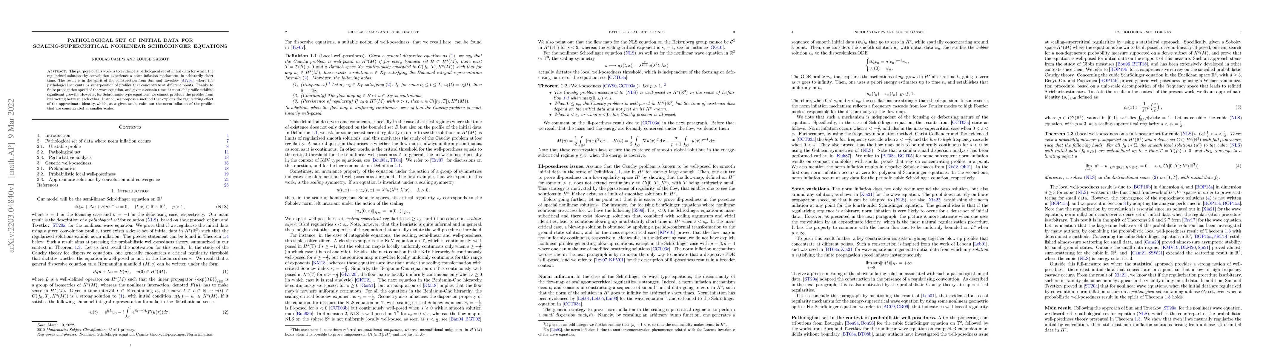 Thumbnail for Pathological set of initial data for scaling-supercritical nonlinear
  Schr\"odinger equations