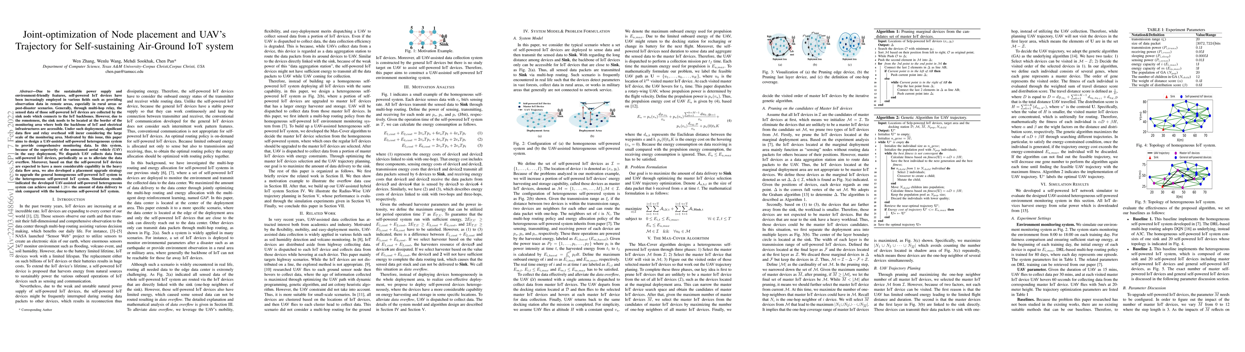 Thumbnail for Joint-optimization of Node placement and UAV's Trajectory for
  Self-sustaining Air-Ground IoT system