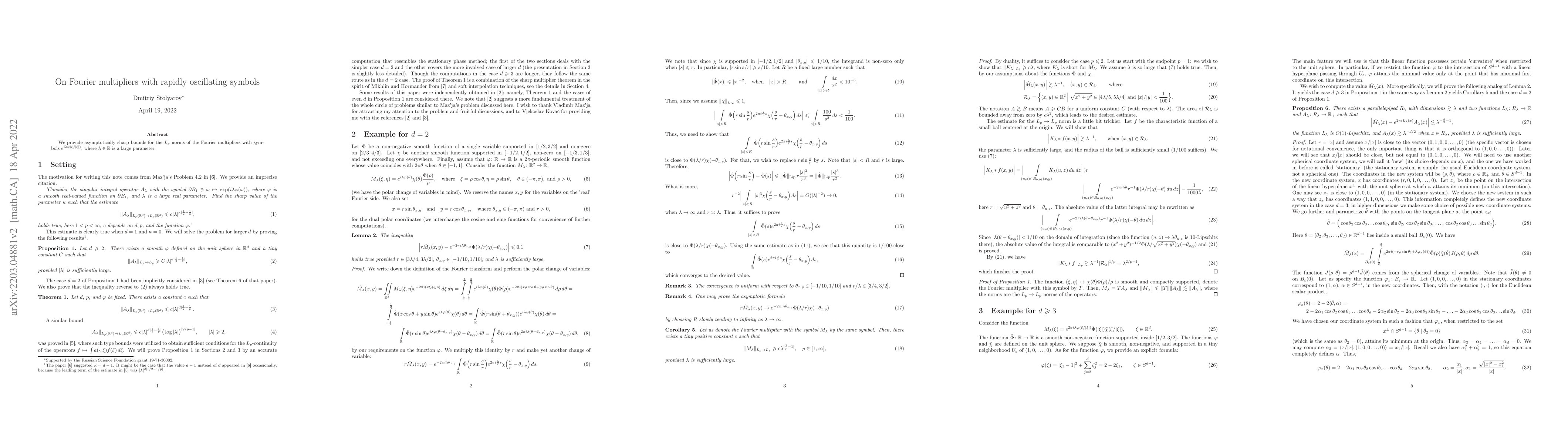 Thumbnail for On Fourier multipliers with rapidly oscillating symbols