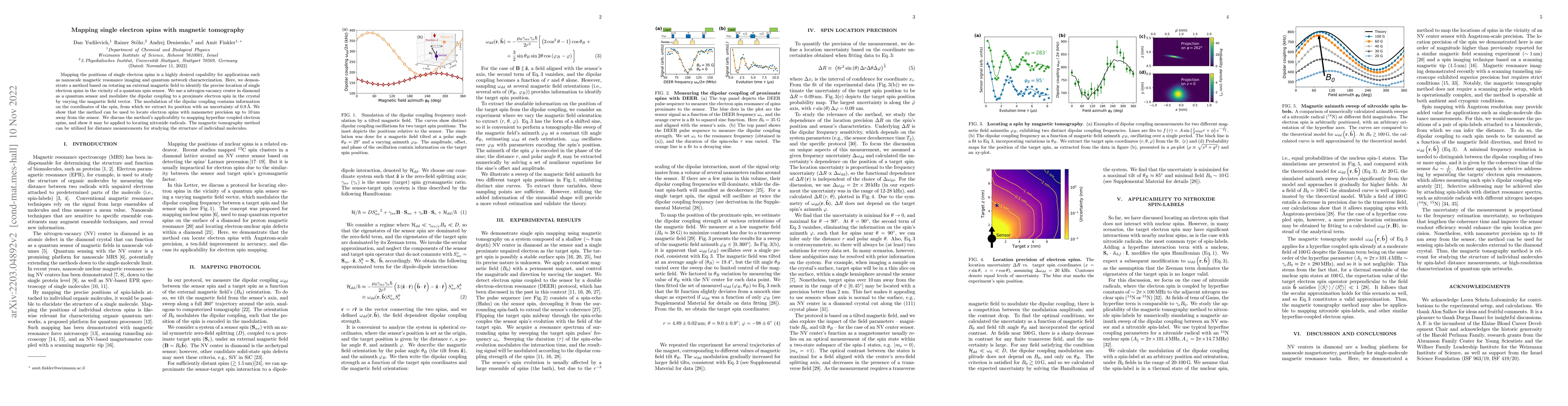Thumbnail for Mapping single electron spins with magnetic tomography