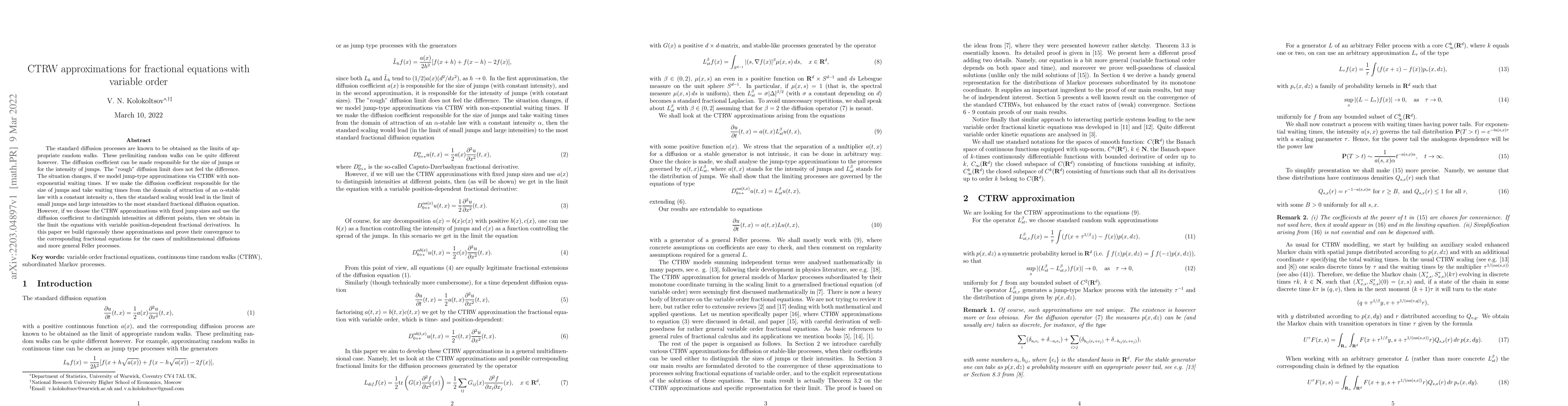 Thumbnail for CTRW approximations for fractional equations with variable order