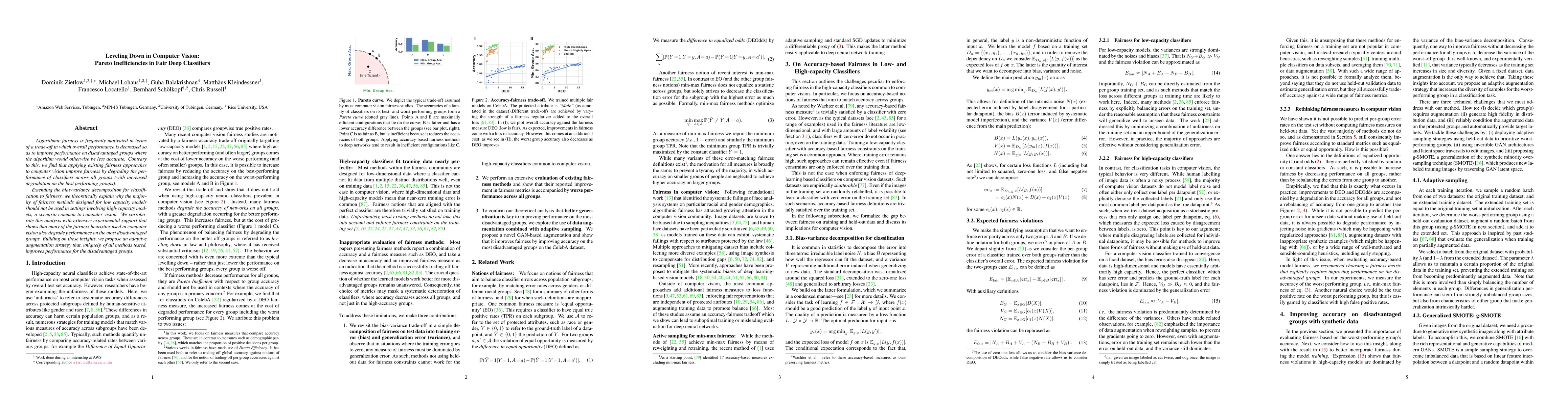 Thumbnail for Leveling Down in Computer Vision: Pareto Inefficiencies in Fair Deep
  Classifiers