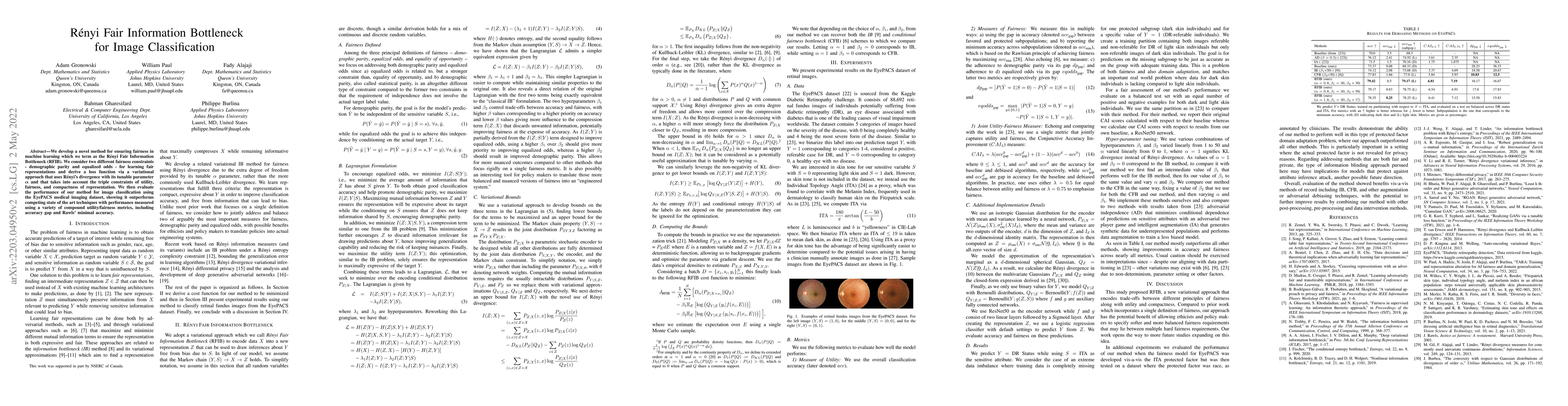 Thumbnail for Renyi Fair Information Bottleneck for Image Classification