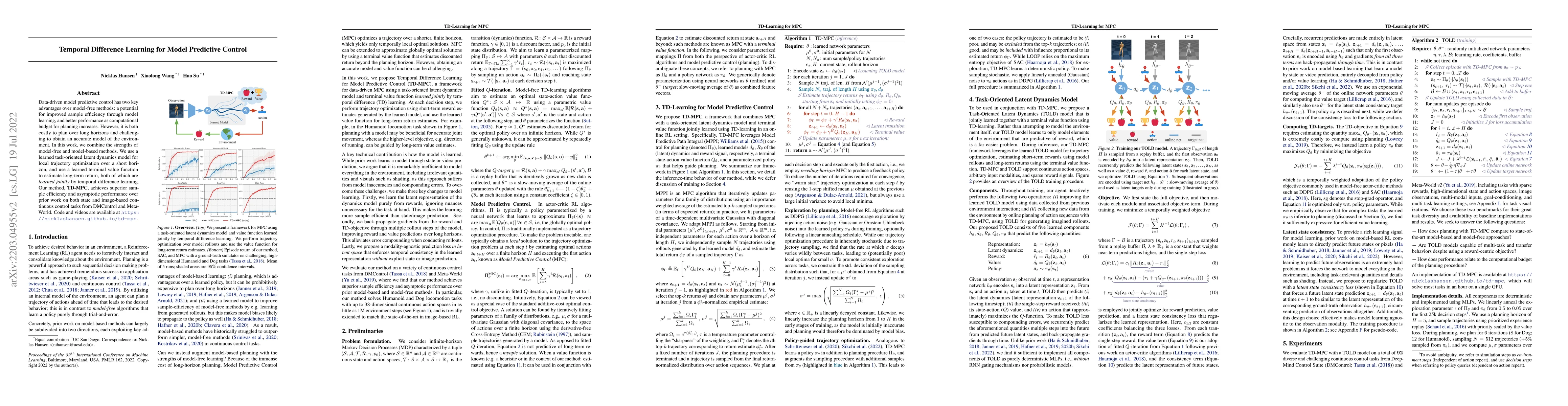 Thumbnail for Temporal Difference Learning for Model Predictive Control