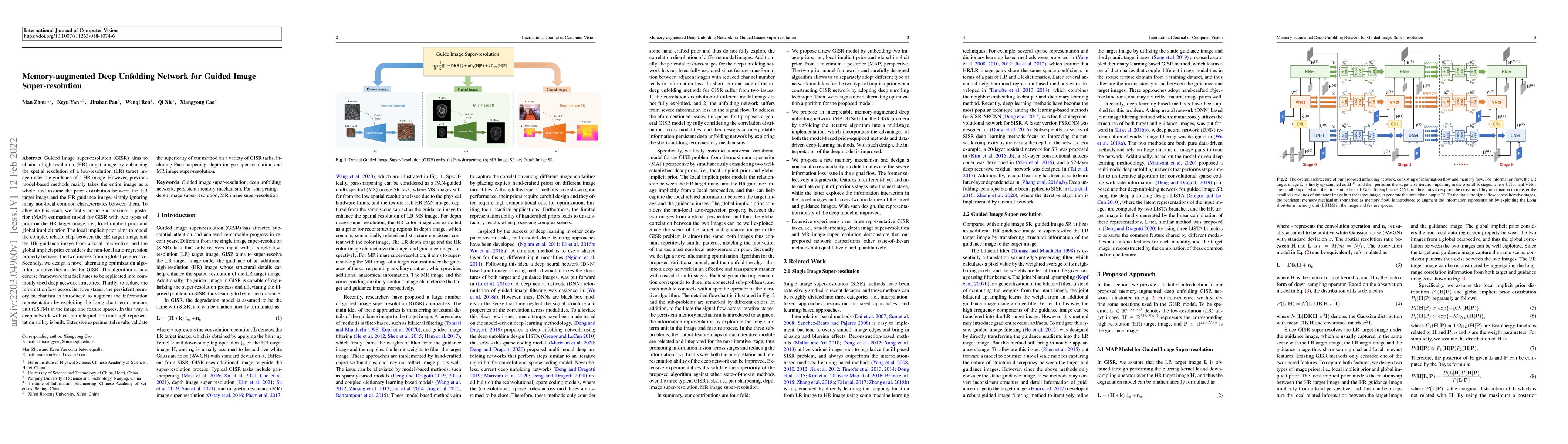 Thumbnail for Memory-augmented Deep Unfolding Network for Guided Image
  Super-resolution