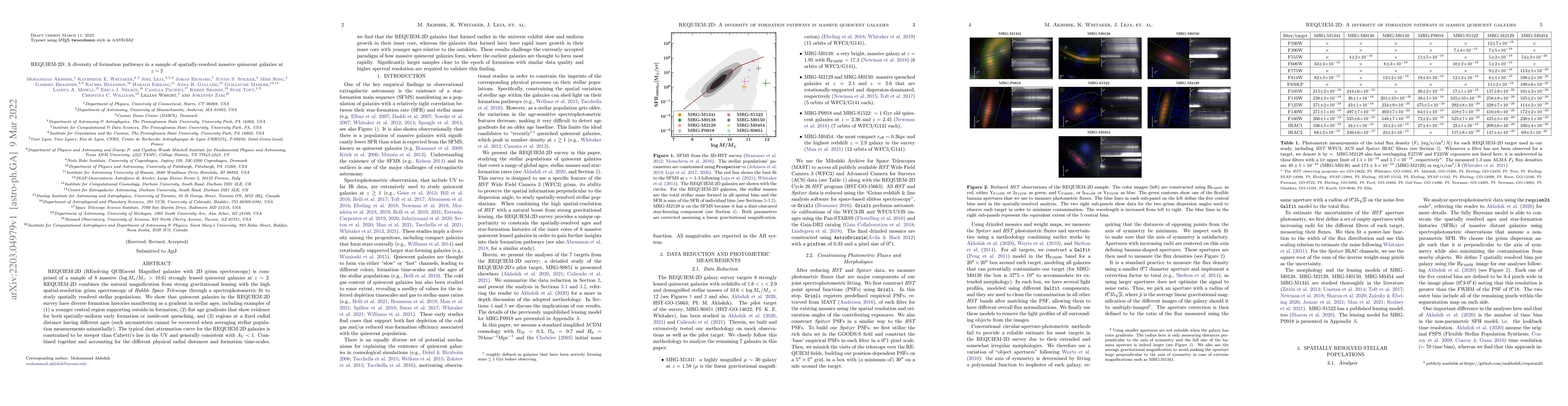 Thumbnail for REQUIEM-2D: A diversity of formation pathways in a sample of
  spatially-resolved massive quiescent galaxies at z~2