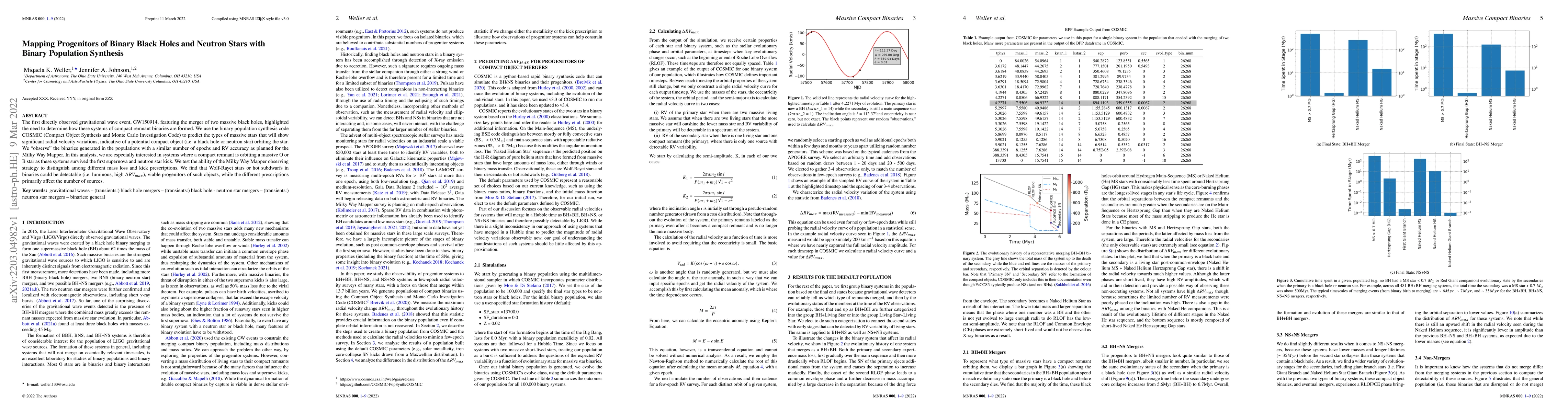 Thumbnail for Mapping Progenitors of Binary Black Holes and Neutron Stars with Binary
  Population Synthesis