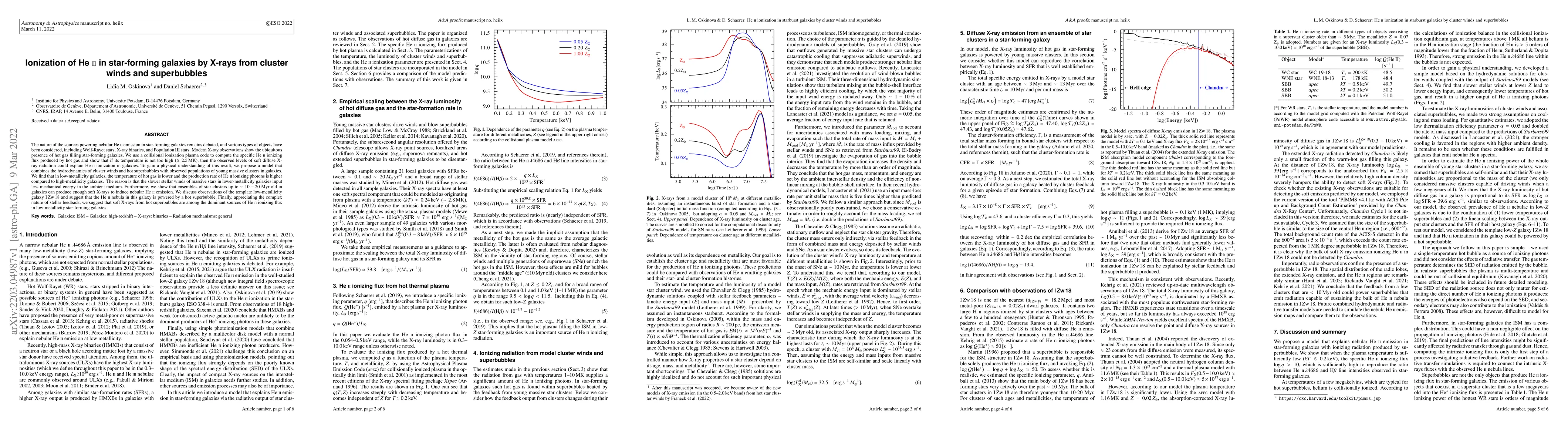Thumbnail for Ionization of HeII in star-forming galaxies by X-rays from cluster winds
  and superbubbles