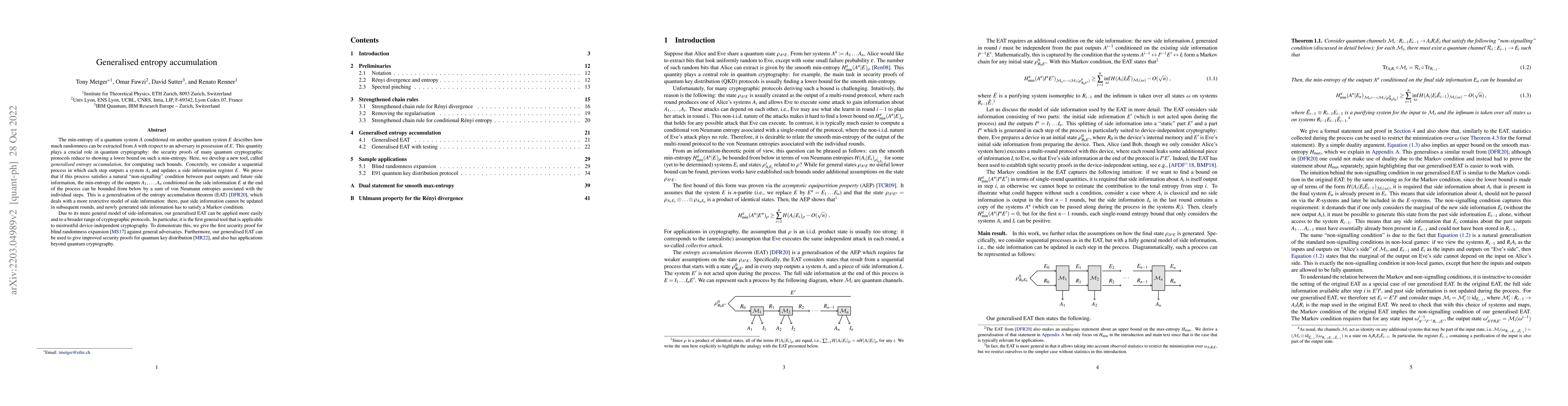 Thumbnail for Generalised entropy accumulation