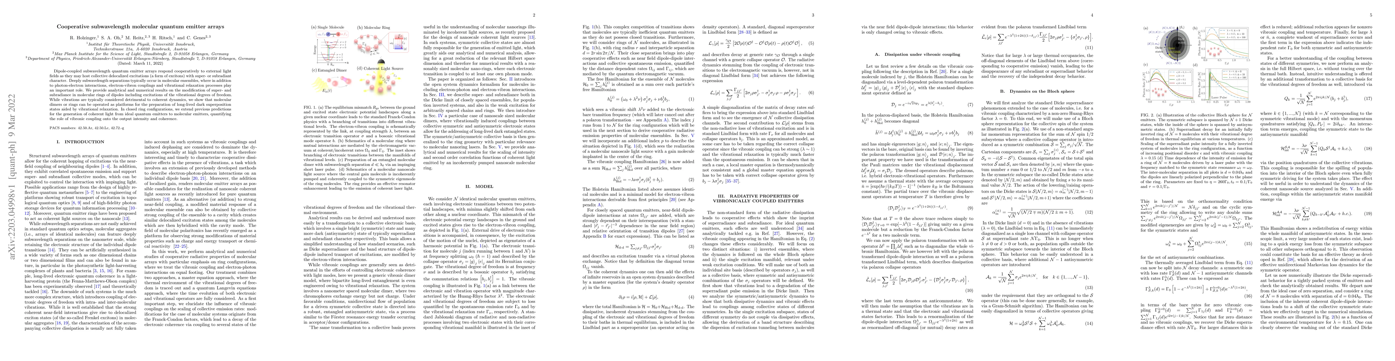 Thumbnail for Cooperative subwavelength molecular quantum emitter arrays