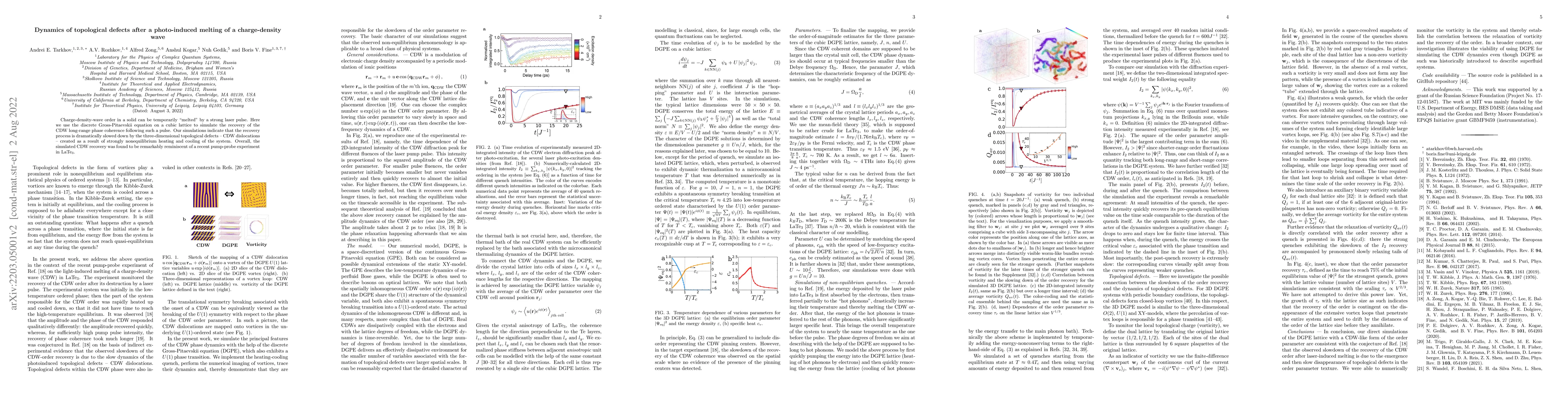Thumbnail for Dynamics of topological defects after a photo-induced melting of a
  charge-density wave