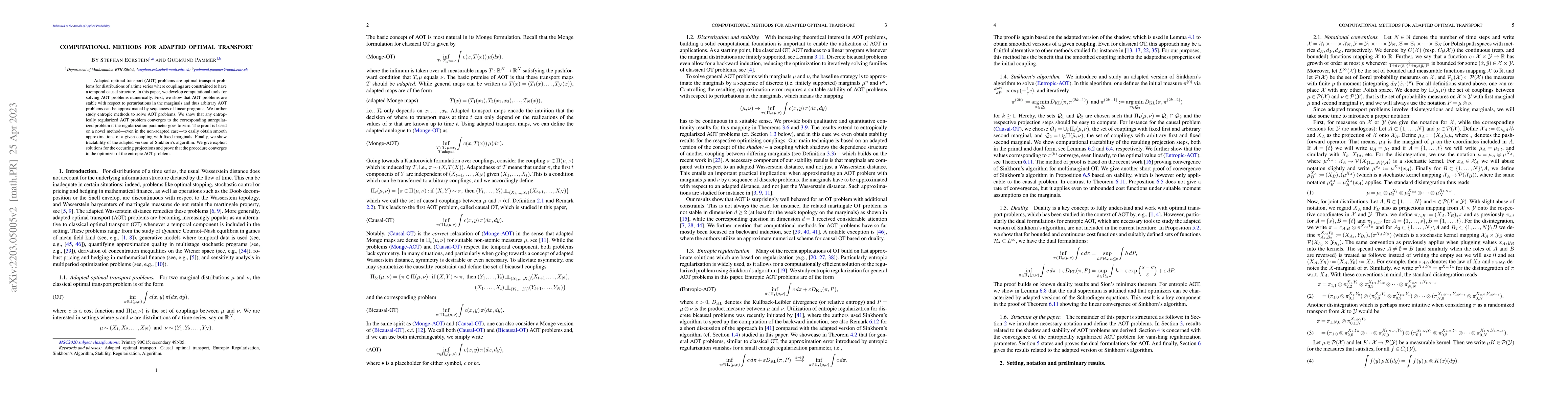 Thumbnail for Computational methods for adapted optimal transport