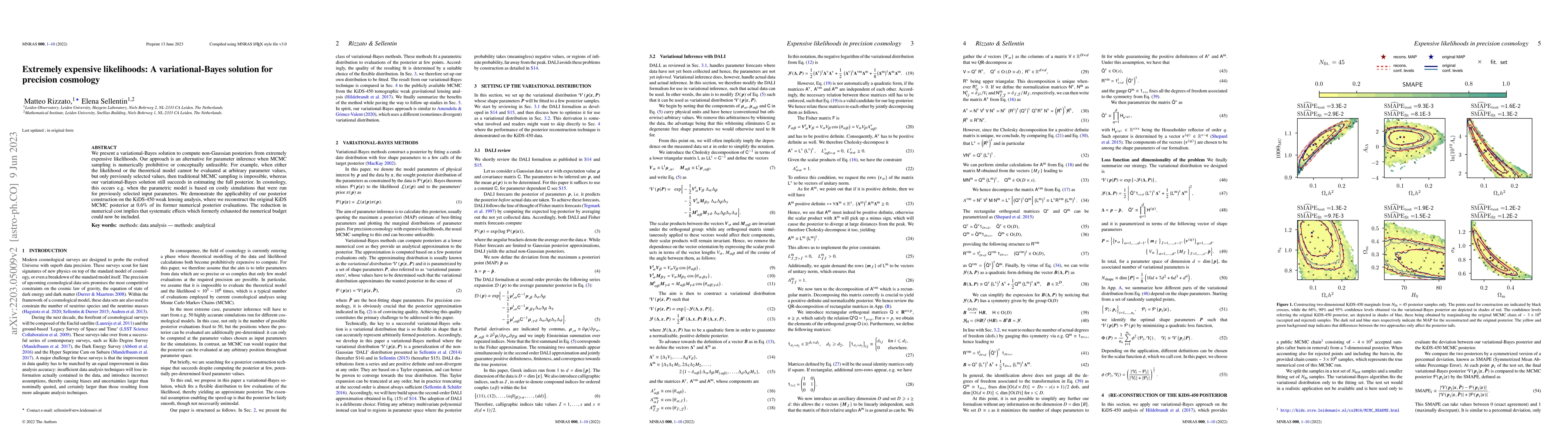 Thumbnail for Extremely expensive likelihoods: A variational-Bayes solution for
  precision cosmology