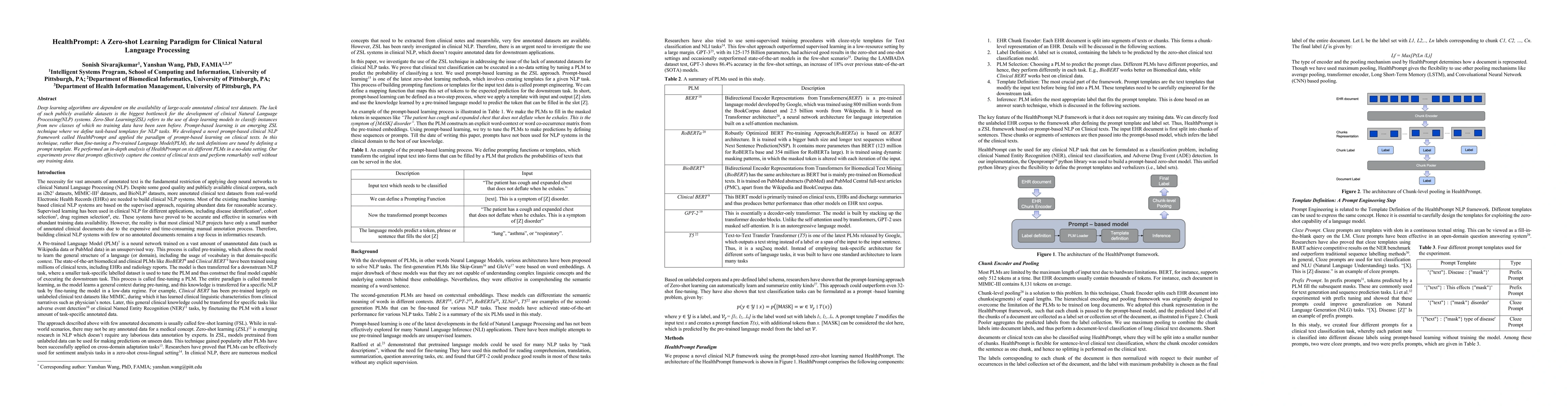 Thumbnail for HealthPrompt: A Zero-shot Learning Paradigm for Clinical Natural
  Language Processing