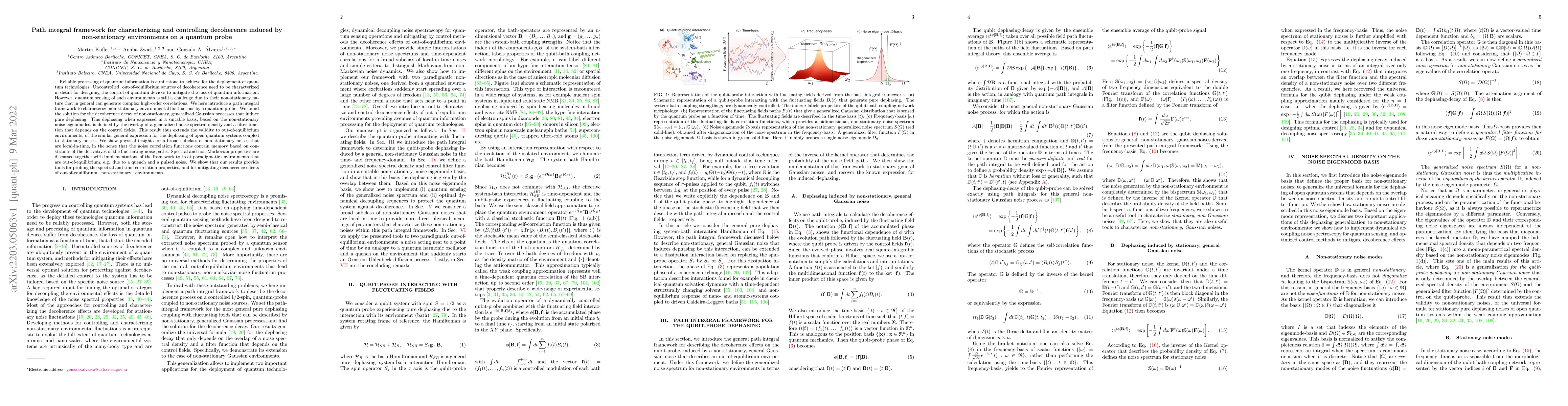 Thumbnail for Path integral framework for characterizing and controlling decoherence
  induced by non-stationary environments on a quantum probe