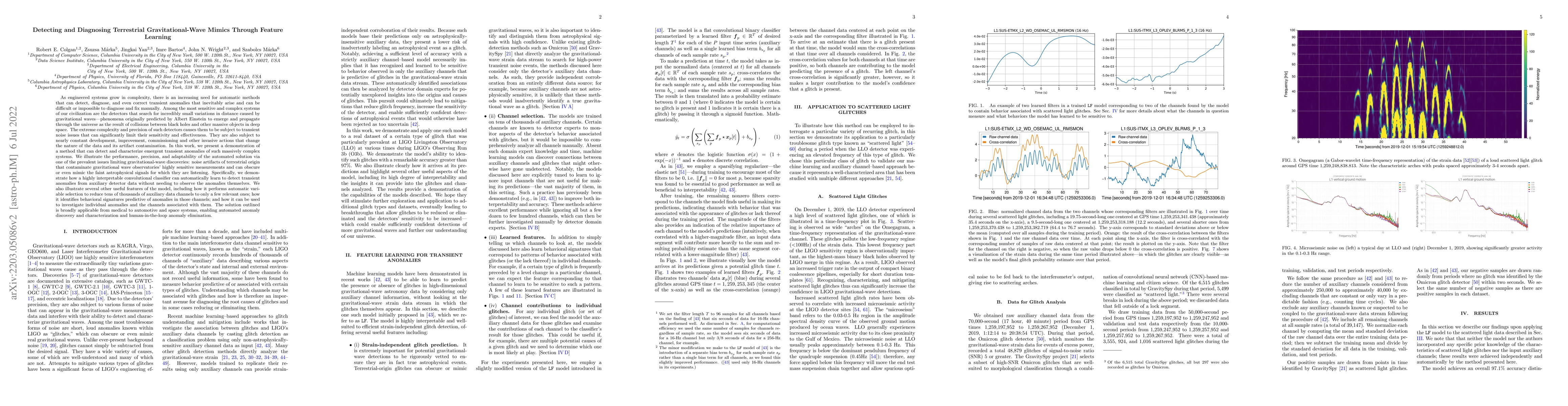 Thumbnail for Detecting and Diagnosing Terrestrial Gravitational-Wave Mimics Through
  Feature Learning