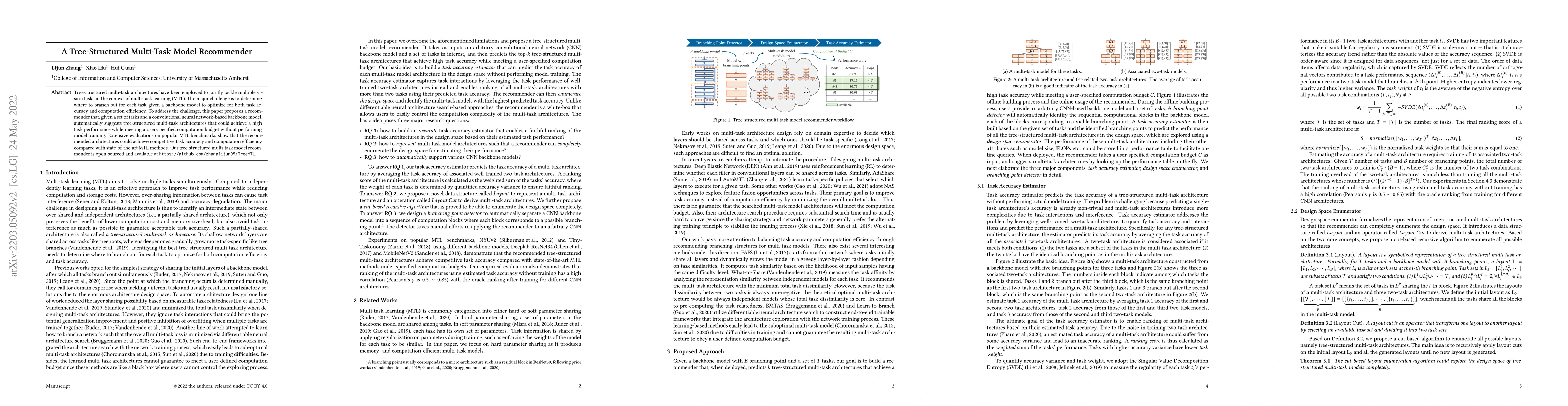 Thumbnail for A Tree-Structured Multi-Task Model Recommender