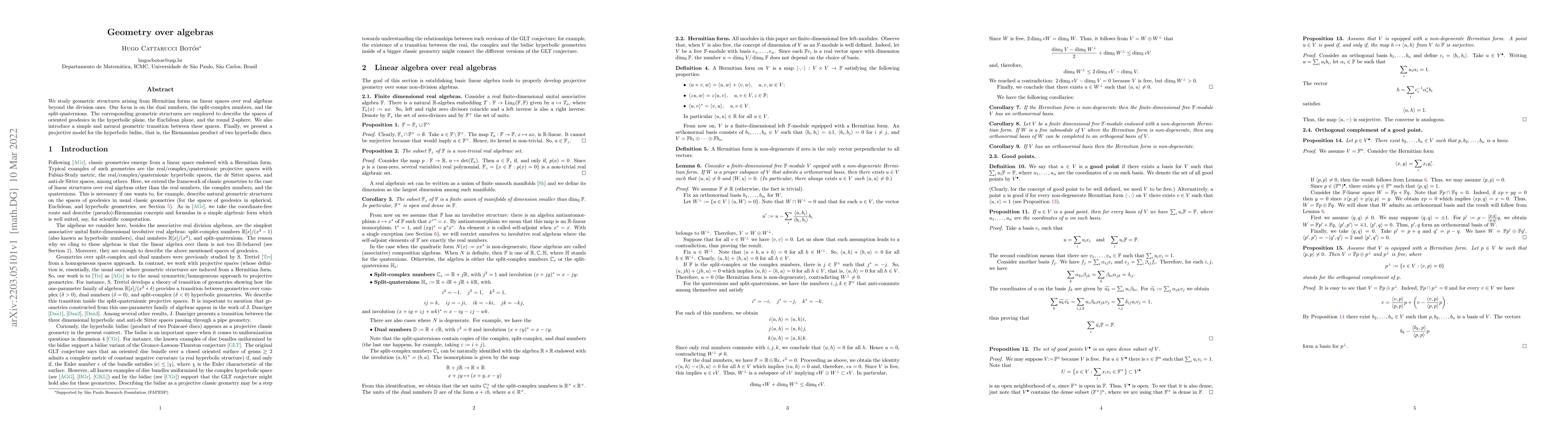 Thumbnail for Geometry over algebras