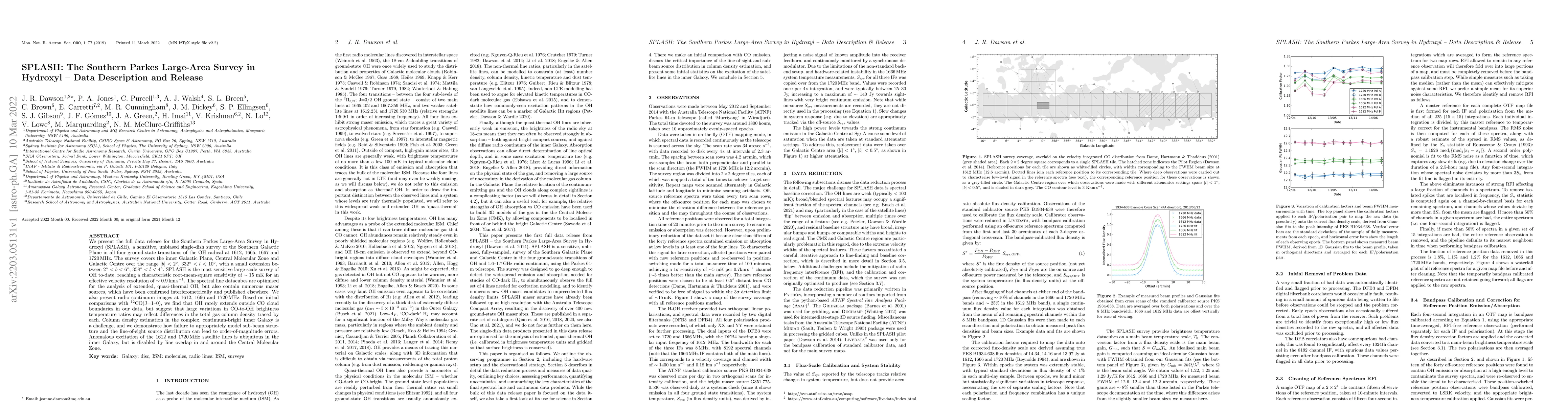 Thumbnail for SPLASH: The Southern Parkes Large-Area Survey in Hydroxyl -- Data
  Description & Release