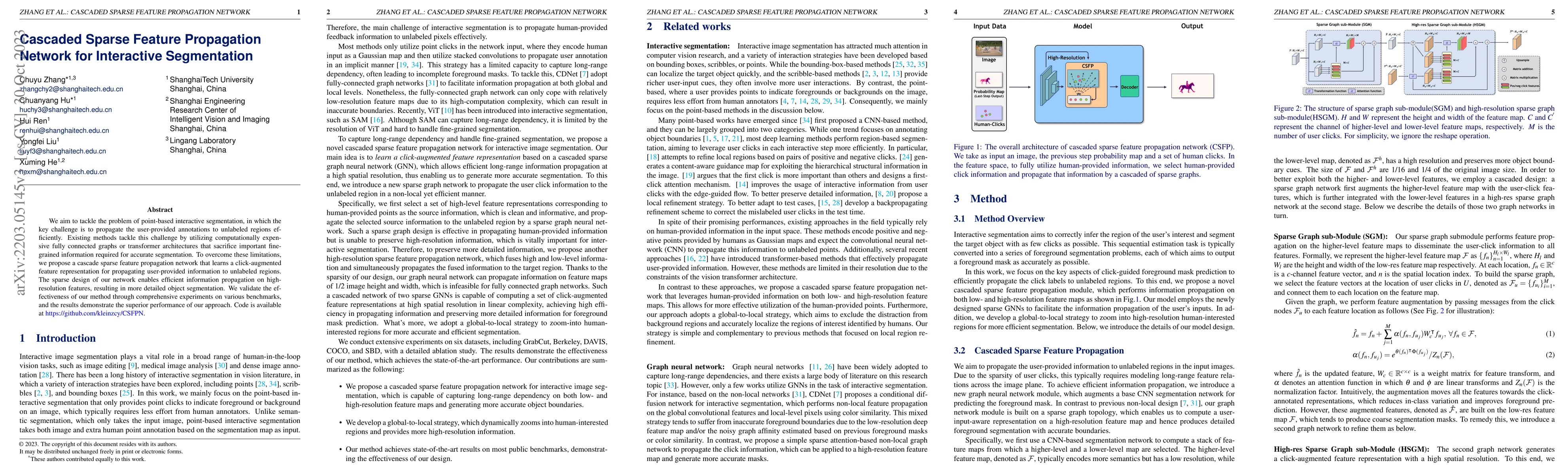 Thumbnail for Cascaded Sparse Feature Propagation Network for Interactive Segmentation