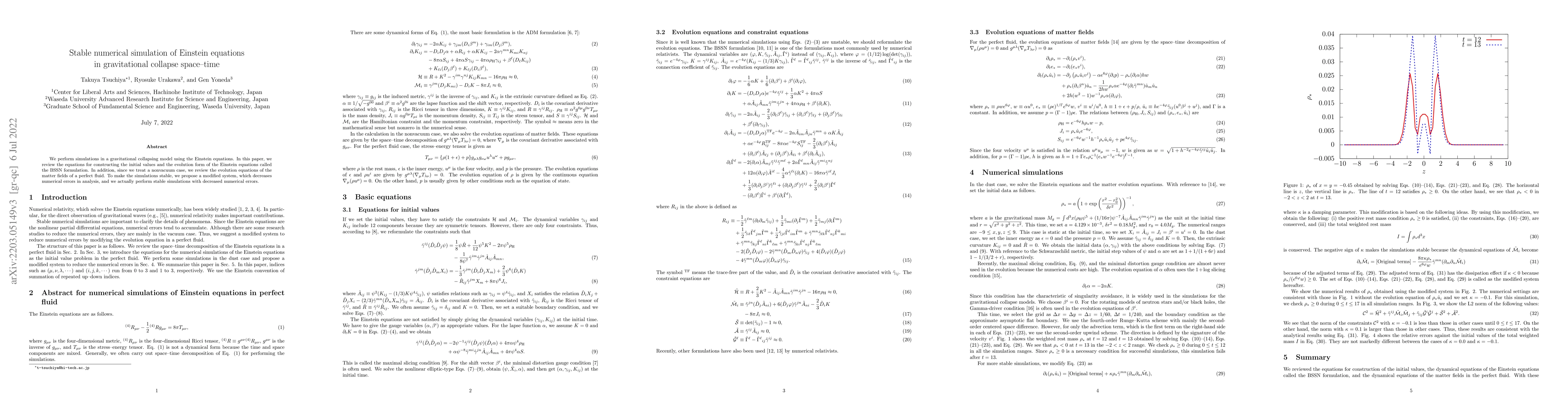 Thumbnail for Stable numerical simulation of Einstein equations in gravitational
  collapse space--time