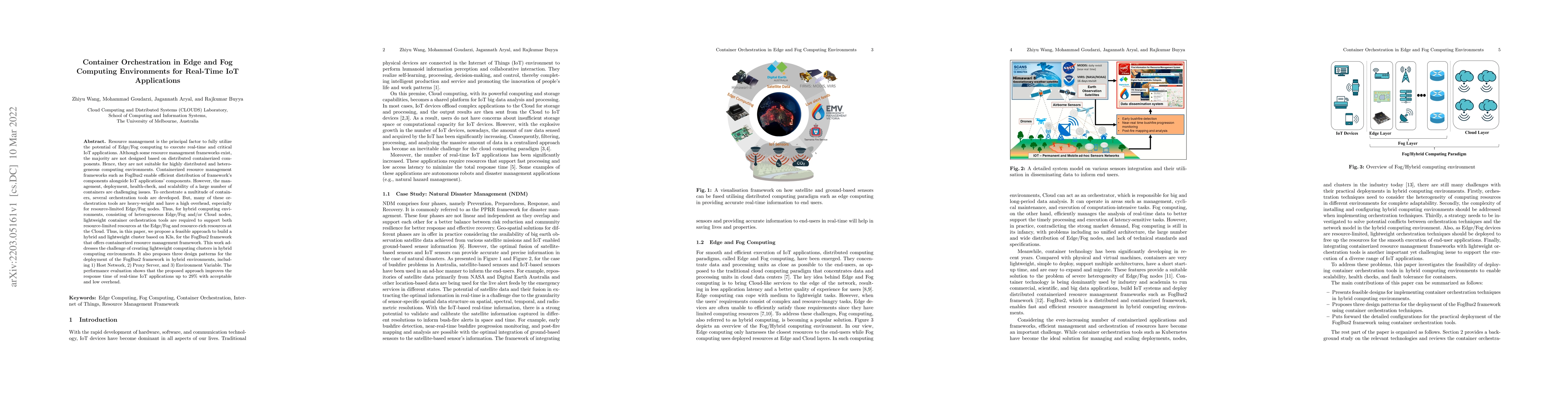 Thumbnail for Container Orchestration in Edge and Fog Computing Environments for
  Real-Time IoT Applications
