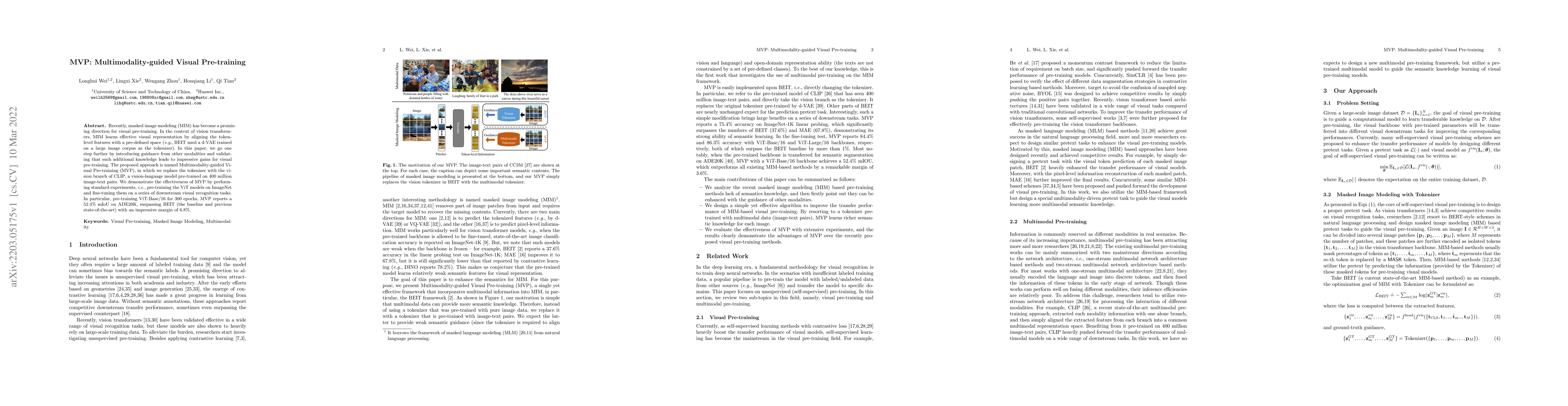 Thumbnail for MVP: Multimodality-guided Visual Pre-training