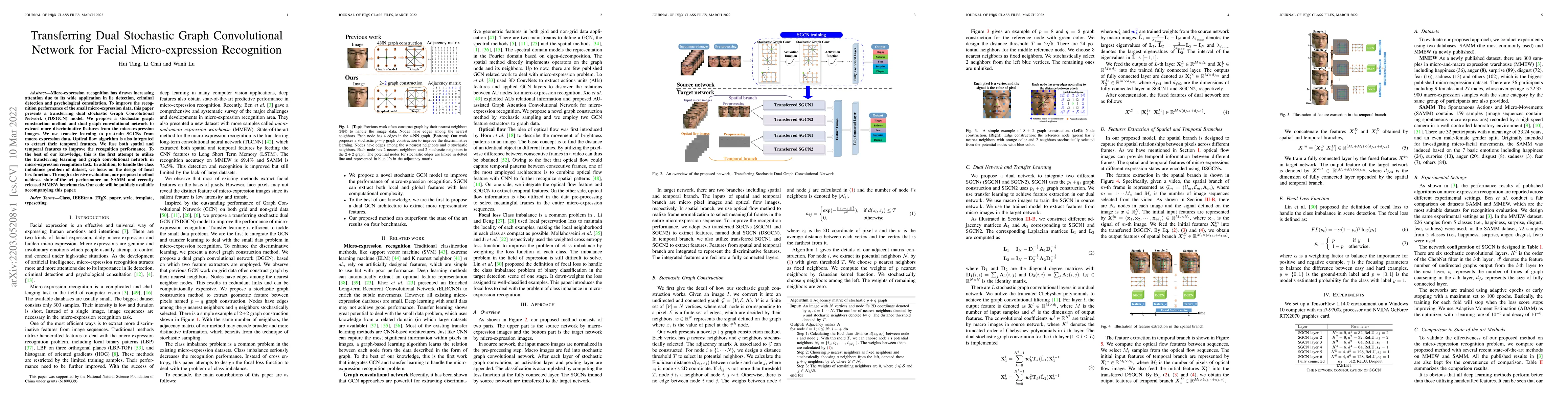 Thumbnail for Transferring Dual Stochastic Graph Convolutional Network for Facial
  Micro-expression Recognition