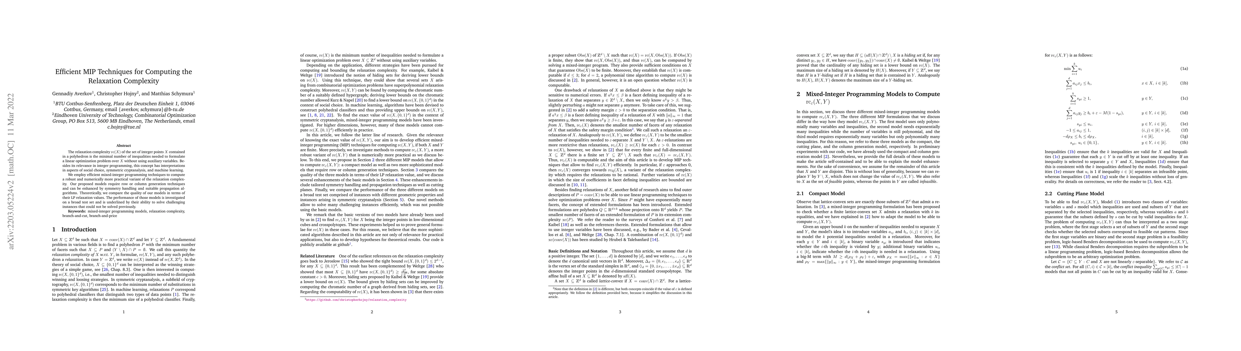 Thumbnail for Efficient MIP Techniques for Computing the Relaxation Complexity