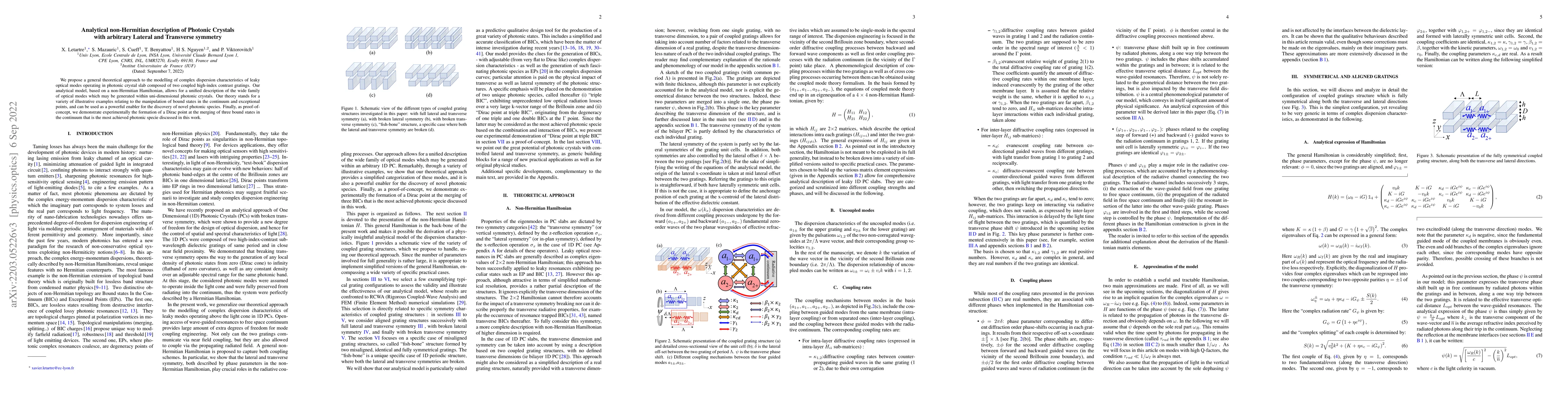 Thumbnail for Analytical non-Hermitian description of Photonic Crystals with arbitrary
  Lateral and Transverse symmetry