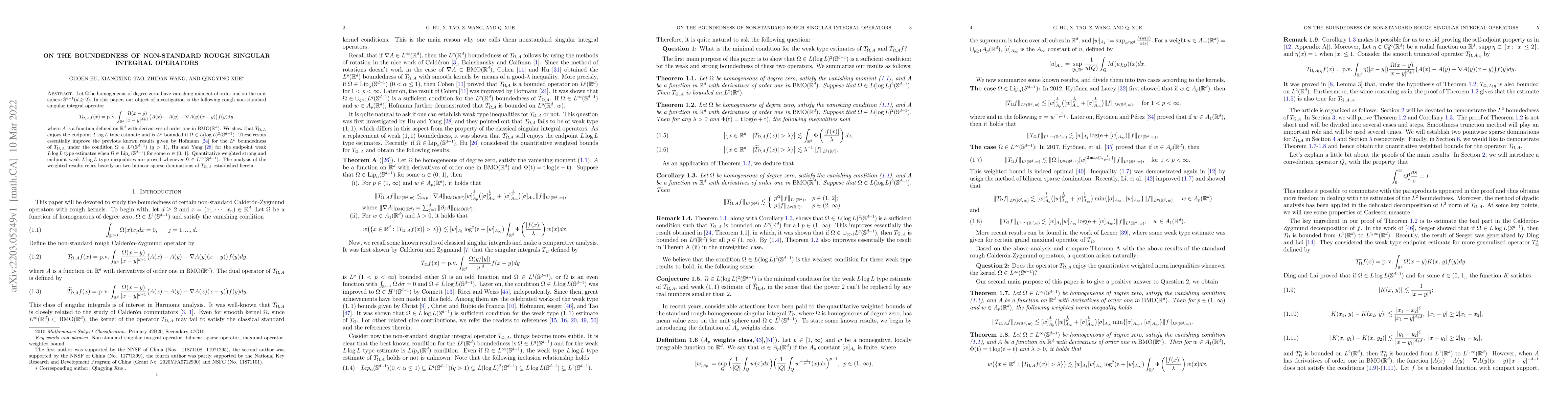 Thumbnail for On the boundedness of non-standard rough singular integral operators