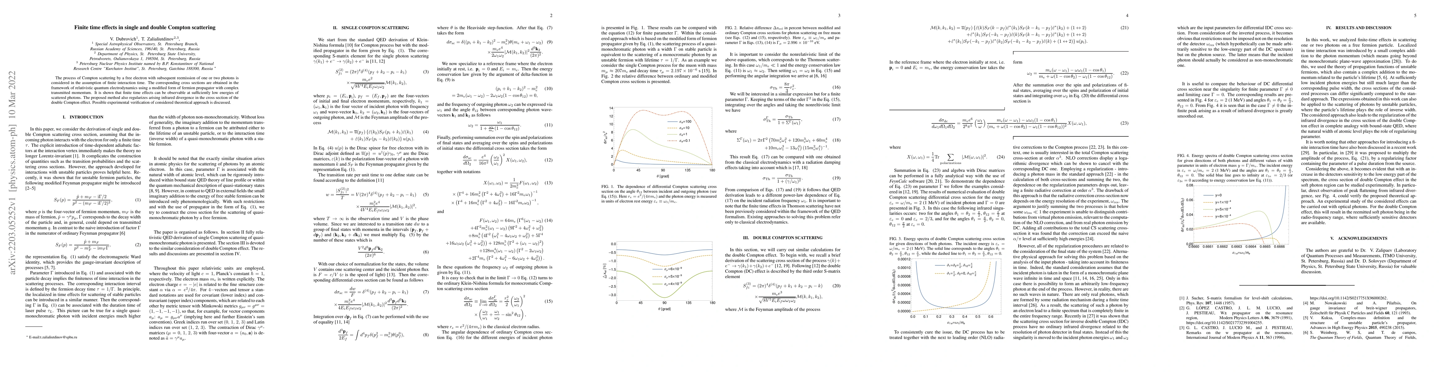 Thumbnail for Finite time effects in single and double Compton scattering