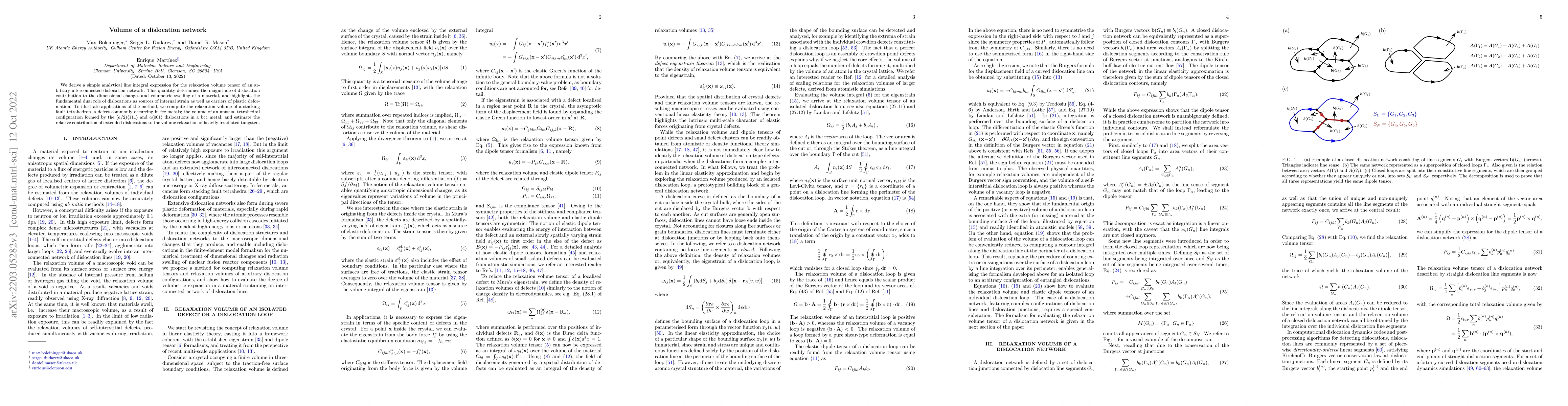 Thumbnail for Volume of a dislocation network