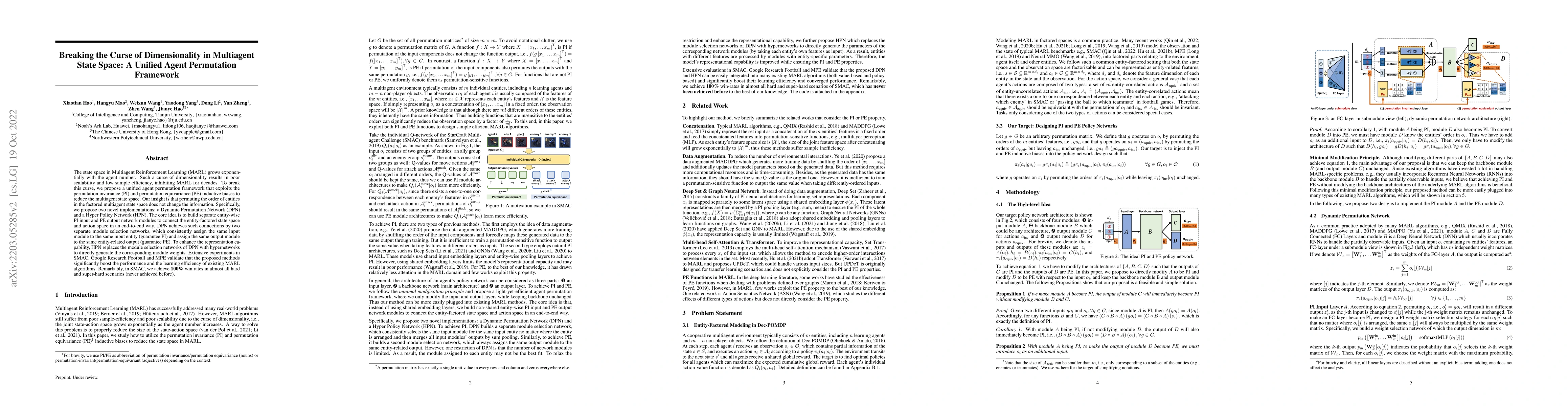 Thumbnail for Breaking the Curse of Dimensionality in Multiagent State Space: A
  Unified Agent Permutation Framework