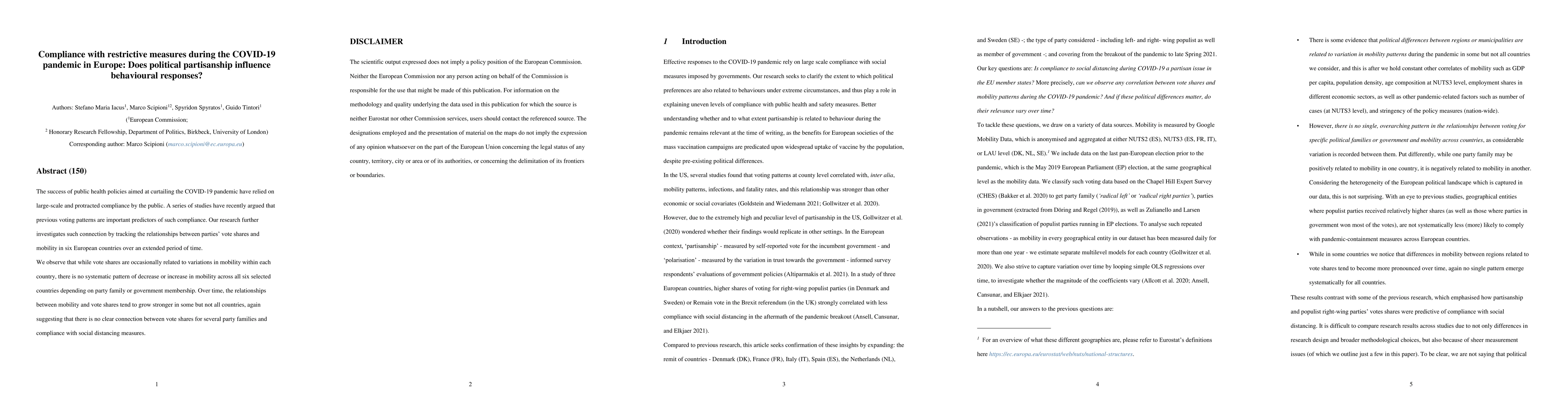 Thumbnail for Compliance with restrictive measures during the COVID-19 pandemic in
  Europe: Does political partisanship influence behavioural responses?