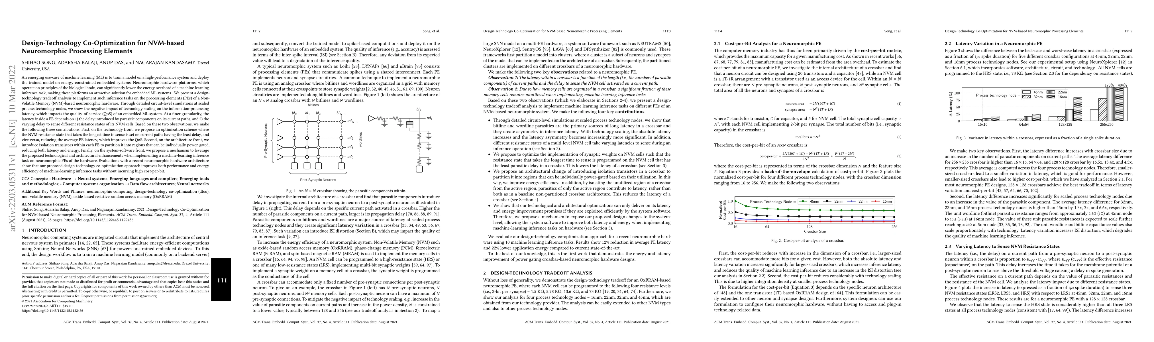Thumbnail for Design-Technology Co-Optimization for NVM-based Neuromorphic Processing
  Elements