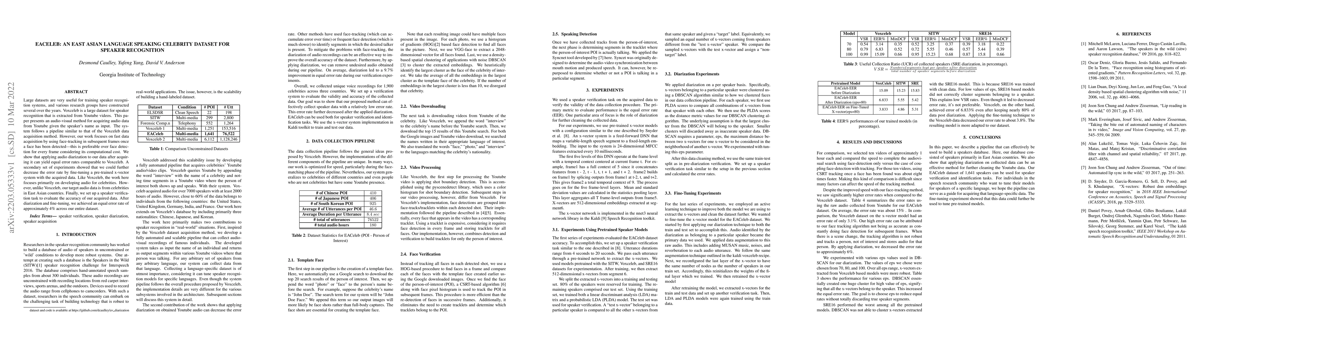 Thumbnail for EACELEB: An East Asian Language Speaking Celebrity Dataset for Speaker
  Recognition