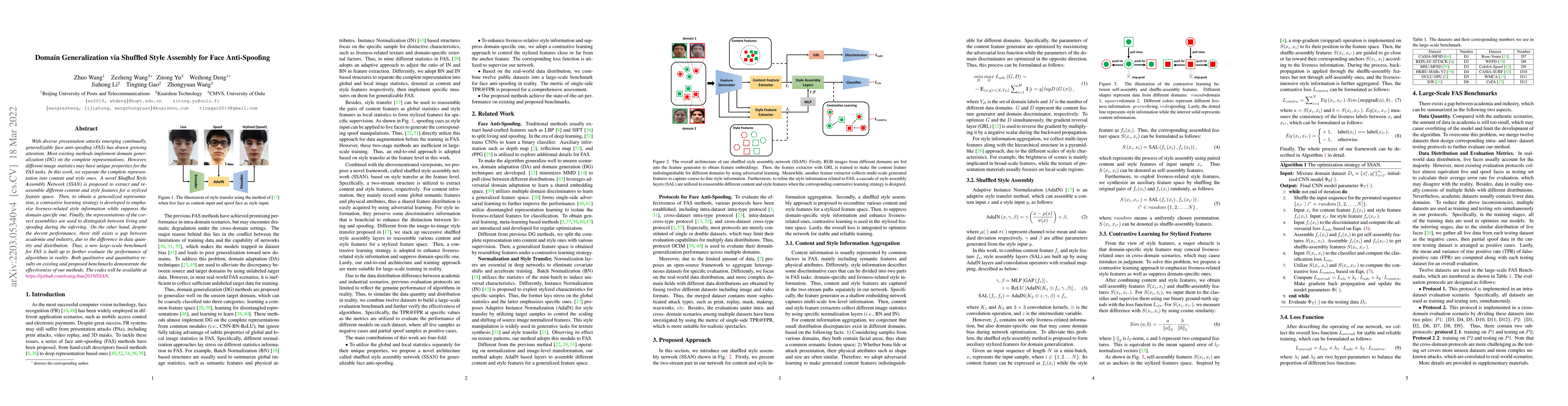 Thumbnail for Domain Generalization via Shuffled Style Assembly for Face Anti-Spoofing