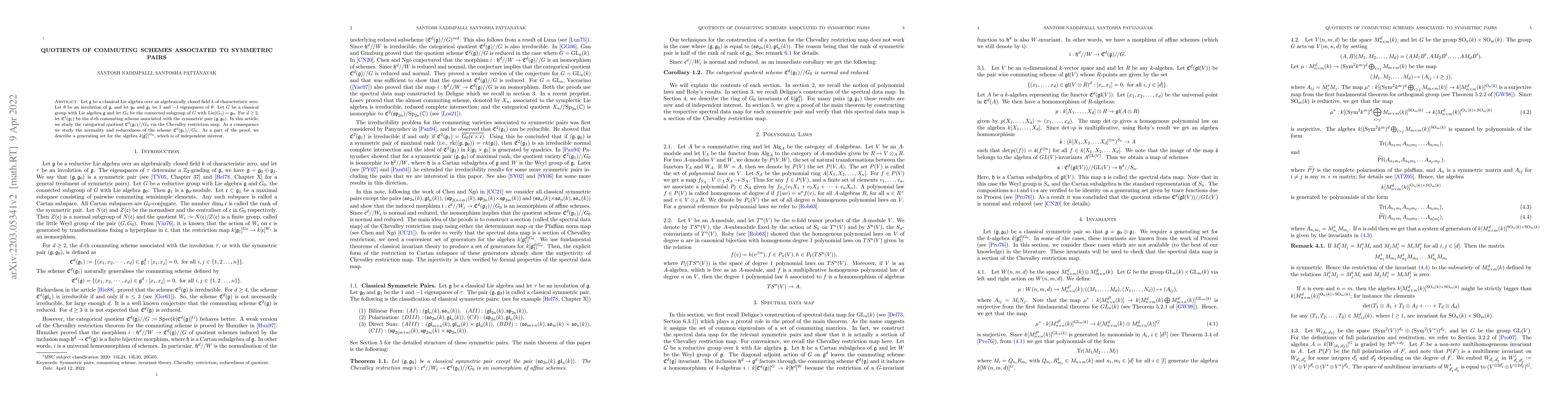 Thumbnail for Quotients of commuting schemes associated to Symmetric Pairs