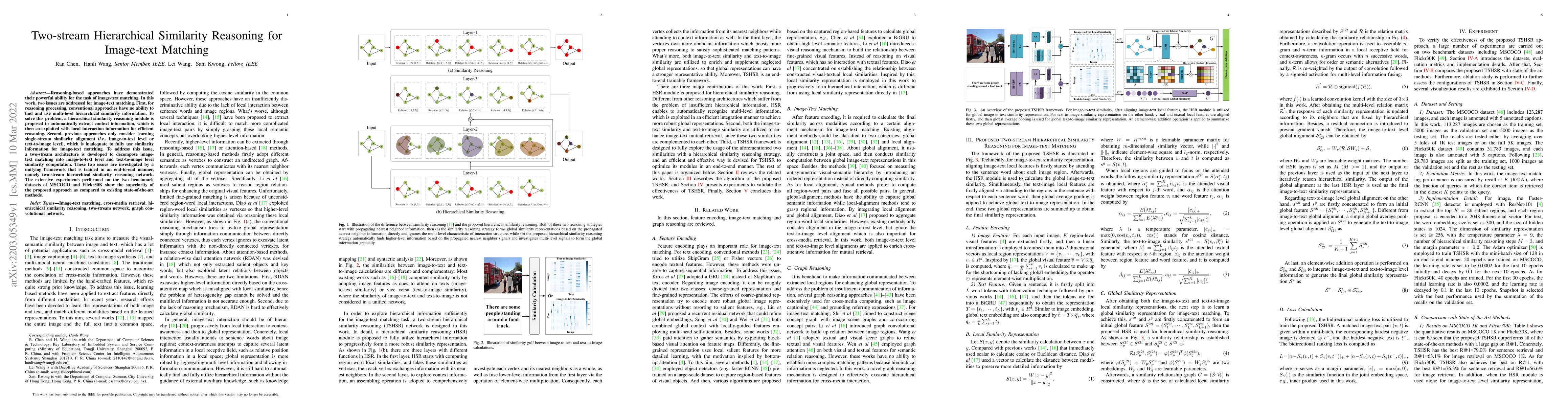 Thumbnail for Two-stream Hierarchical Similarity Reasoning for Image-text Matching