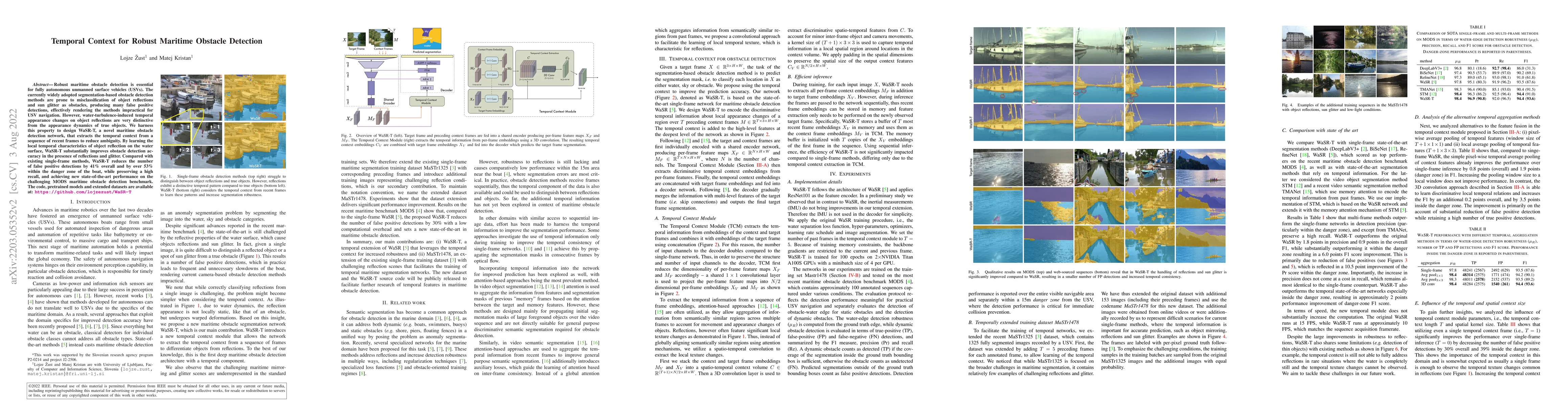 Thumbnail for Temporal Context for Robust Maritime Obstacle Detection