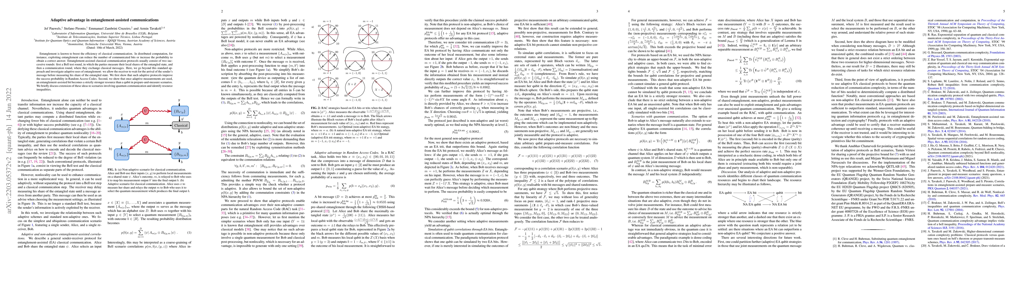 Thumbnail for Adaptive advantage in entanglement-assisted communications