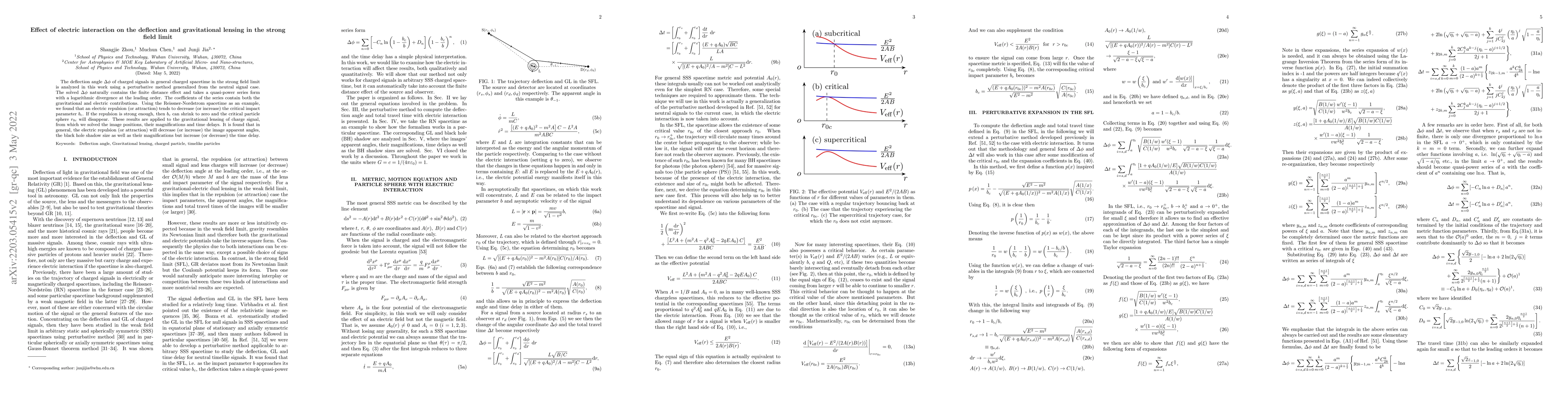 Thumbnail for Effect of electric interaction on the deflection and gravitational
  lensing in the strong field limit