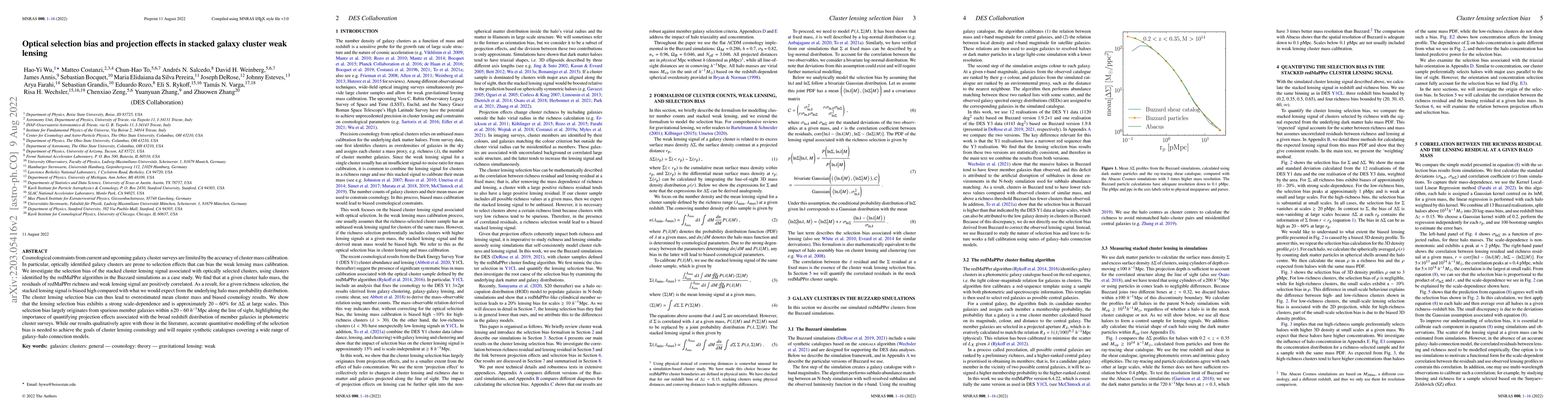 Thumbnail for Optical selection bias and projection effects in stacked galaxy cluster
  weak lensing