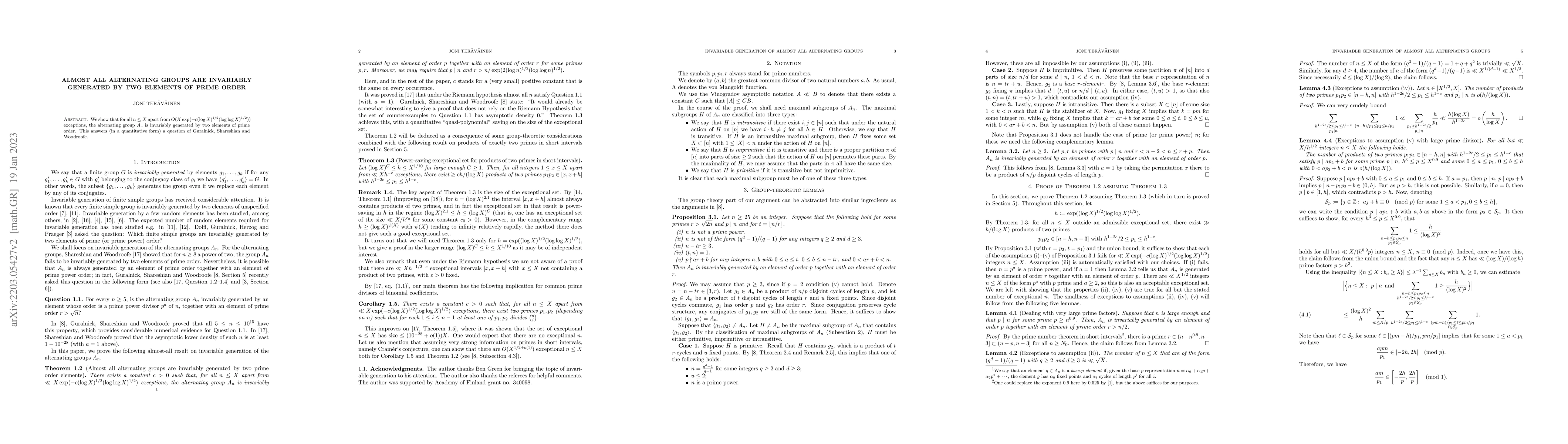 Thumbnail for Almost all alternating groups are invariably generated by two elements
  of prime order