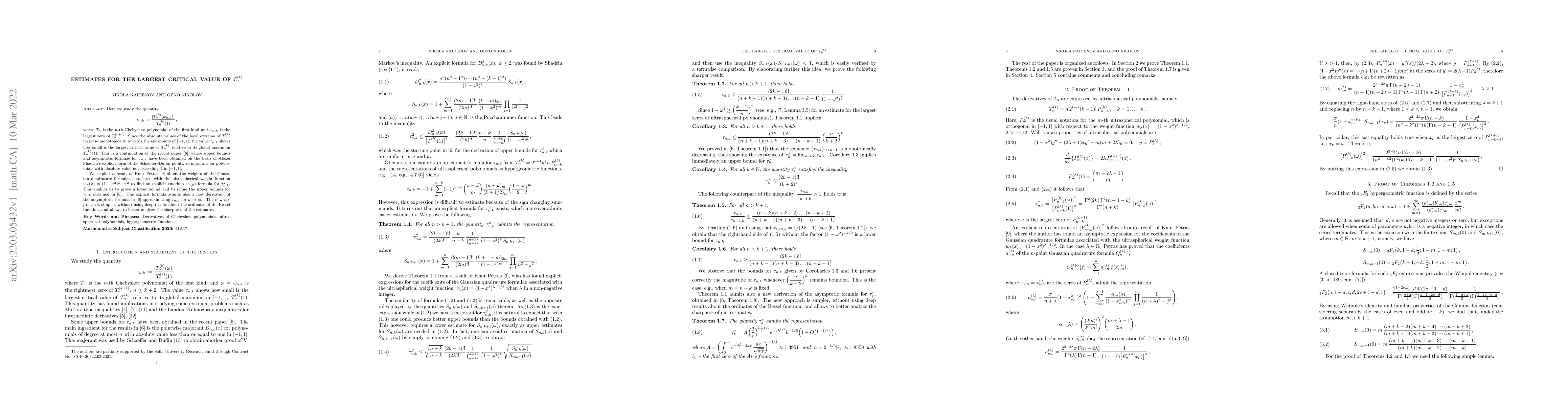 Thumbnail for Estimates for the largest critical value of $T_n^{(k)}$