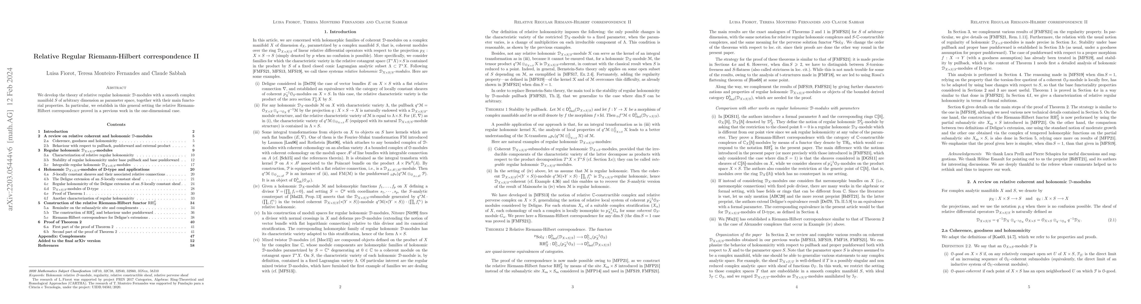 Thumbnail for Relative Regular Riemann-Hilbert correspondence II