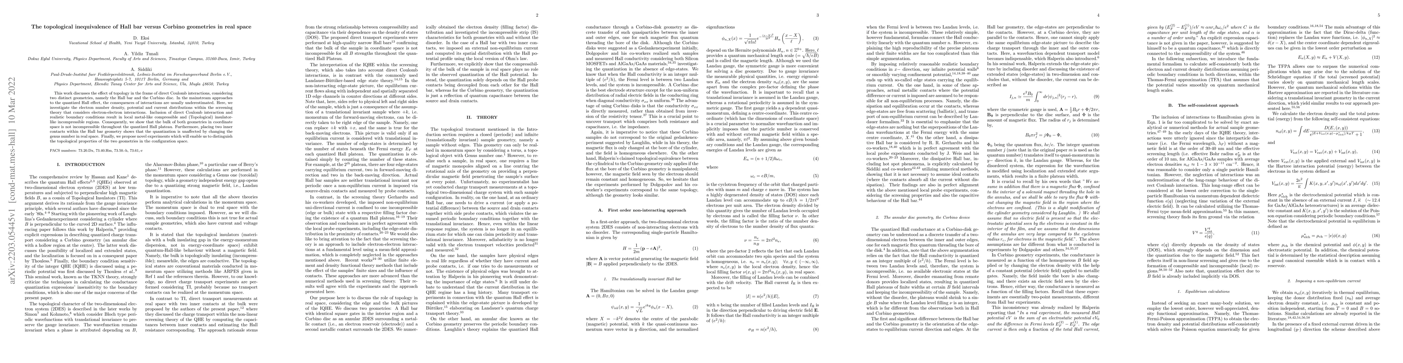 Thumbnail for The topological inequivalence of Hall bar versus Corbino geometries in
  real space