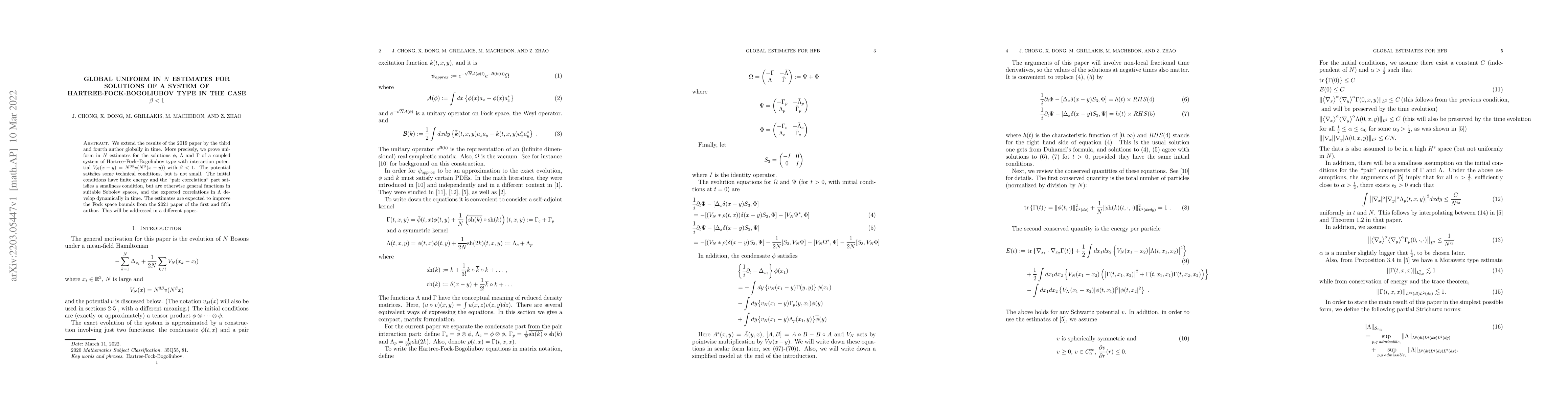 Thumbnail for Global uniform in $N$ estimates for solutions of a system of
  Hartree-Fock-Bogoliubov type in the case $\beta<1$