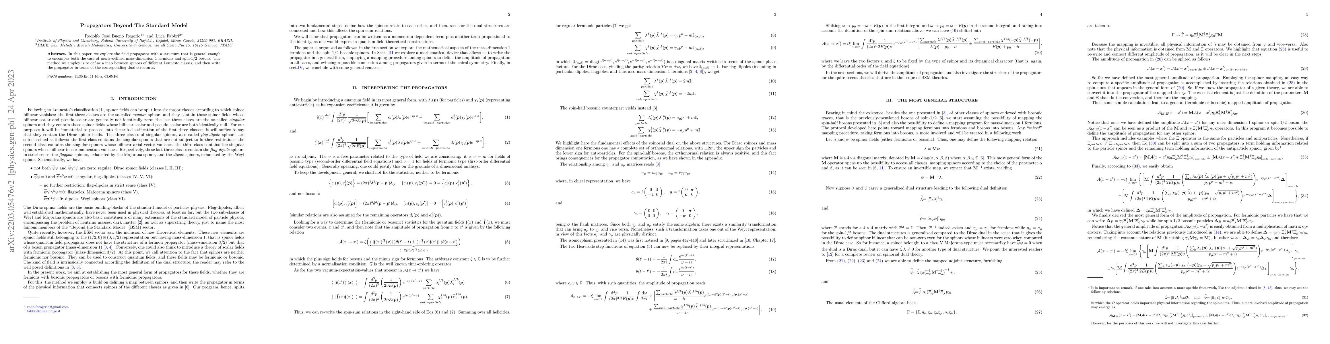 Thumbnail for Propagators Beyond The Standard Model